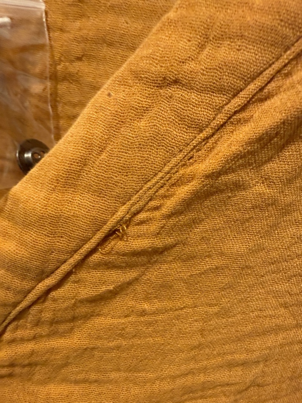 ANDREE BY UNIT Mustard Button-Front Gauze Shirt - Picture 4 of 7